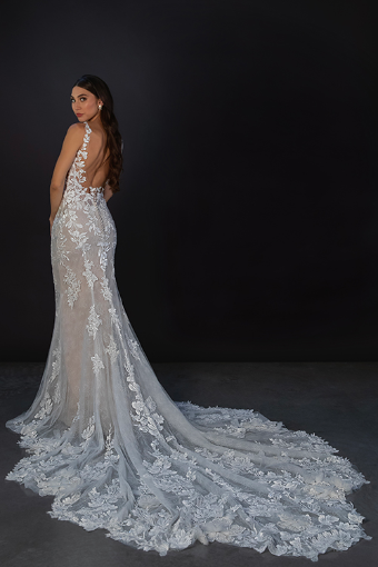 Martina Liana Brooks ML1908 #4 (IVRM-PL) Ivory Lace & Tulle over Rum Gown w Porcelain Tulle Illusion thumbnail
