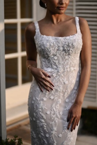 Martina Liana Vancouver 1821 #1 (IV-RUM) Ivory Lace and Tulle over Rum Gown thumbnail