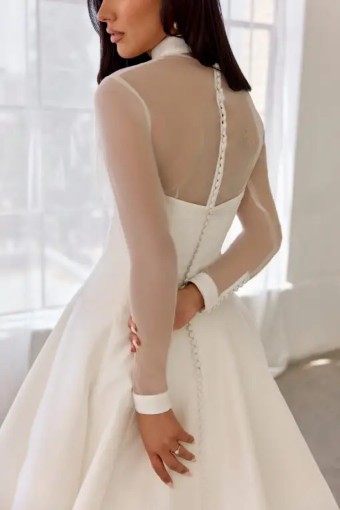 Martina Liana Brandon ML1926 #2 (IV-IV) IVORY GOWN AND IVORY BODYSUIT W IVORY MATTE MIKADO TRIM thumbnail