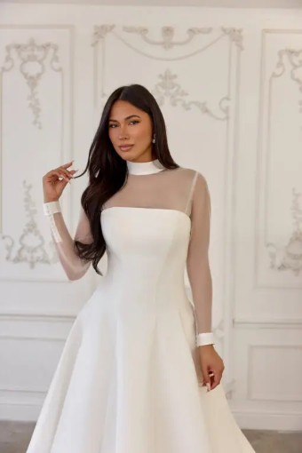 Martina Liana Brandon ML1926 #1 (IV-IV) IVORY GOWN AND IVORY BODYSUIT W IVORY MATTE MIKADO TRIM thumbnail