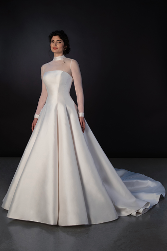 Martina Liana Brandon ML1926 #4 (IV-IV) IVORY GOWN AND IVORY BODYSUIT W IVORY MATTE MIKADO TRIM thumbnail
