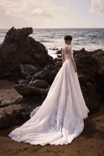 Milla Nova Selvianne Dress Only Lace Strapless Bridal Gown with Corset Bodice #2 Ivory/Nude thumbnail