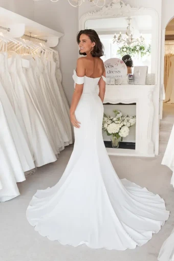 Isabella Grace Audrey Plus Elegant Off-Shoulder Mermaid Gown with Train #29 Ivory thumbnail