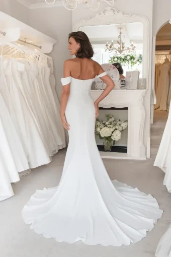 Isabella Grace Audrey Plus Elegant Off-Shoulder Mermaid Gown with Train #30 Ivory thumbnail