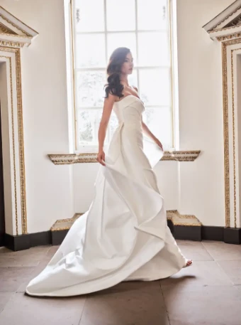 Suzanne Neville Arielle Dress & Train #5 Ivory thumbnail