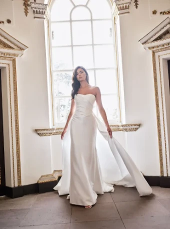 Suzanne Neville Arielle Dress & Train #2 Ivory thumbnail