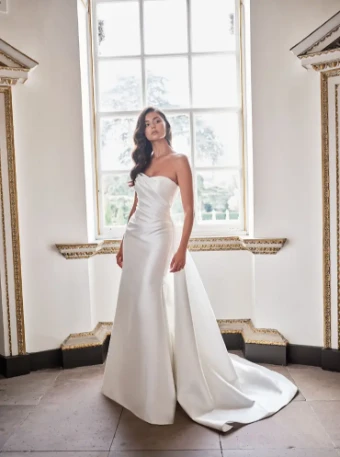 Suzanne Neville Arielle Dress & Train #6 Ivory thumbnail