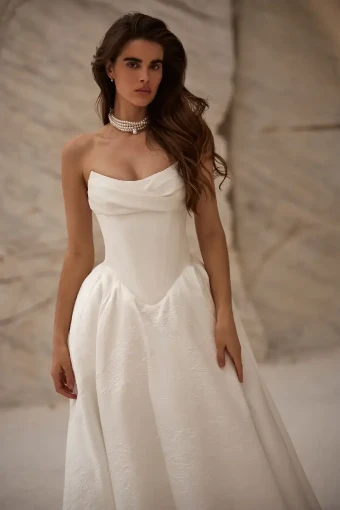 Milla Nova Jackie Elegant Strapless Ballgown with Voluminous Skirt #0 default Ivory thumbnail