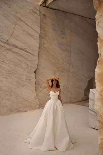 Milla Nova Jackie Elegant Strapless Ballgown with Voluminous Skirt #2 default Ivory thumbnail