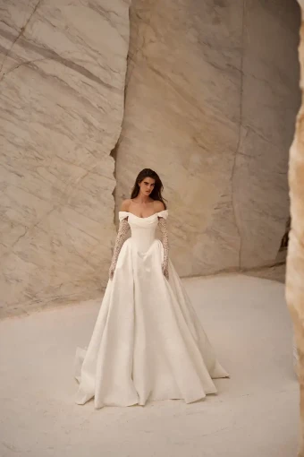 Milla Nova Jackie Elegant Strapless Ballgown with Voluminous Skirt #1 Ivory thumbnail