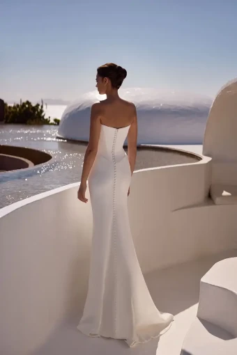 Milla Nova Orlaya Elegant Strapless Mermaid Gown with Button Details #2 default Ivory thumbnail