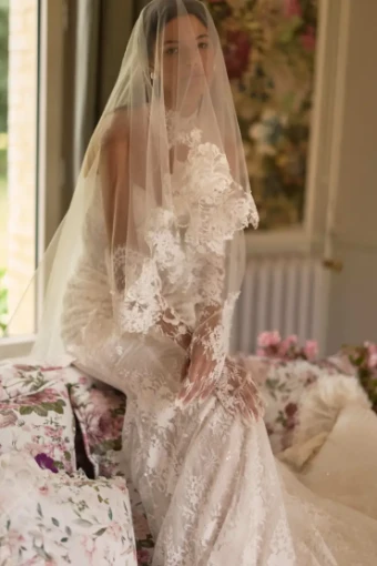 Milla Nova Avenara Elegant Bridal Gown with Lace Detail and Train #8 Ivory/Nude thumbnail