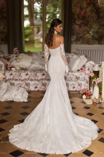 Milla Nova Avenara Elegant Bridal Gown with Lace Detail and Train #9 default Ivory/Nude thumbnail