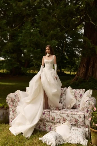 Milla Nova Valeris Elegant Bridal Gown with Flowing Skirt and Delicate Straps #5 default Ivory thumbnail