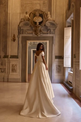 Milla Nova Darielle Elegant Off-Shoulder Gown with Voluminous Skirt #1 Ivory thumbnail