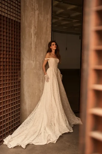 Milla Nova Katharine Atelier Dress Elegant Bridal Gown with Lace and Sweeping Train #3 Ivory/Nude thumbnail