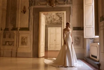 Milla Nova Elanith Dress & Train Elegant Mermaid Gown with Strapless Sweetheart Neckline #6 default Ivory thumbnail