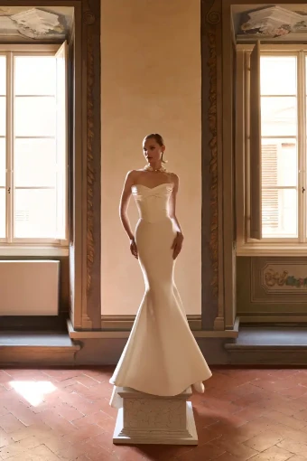 Milla Nova Elanith Dress & Train Elegant Mermaid Gown with Strapless Sweetheart Neckline #2 Ivory thumbnail
