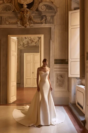 Milla Nova Elanith Dress & Train Elegant Mermaid Gown with Strapless Sweetheart Neckline #0 default Ivory thumbnail