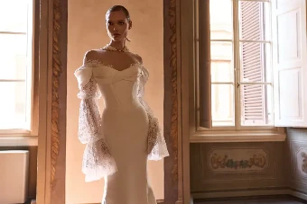 Milla Nova Elanith Dress & Train #6 Ivory thumbnail